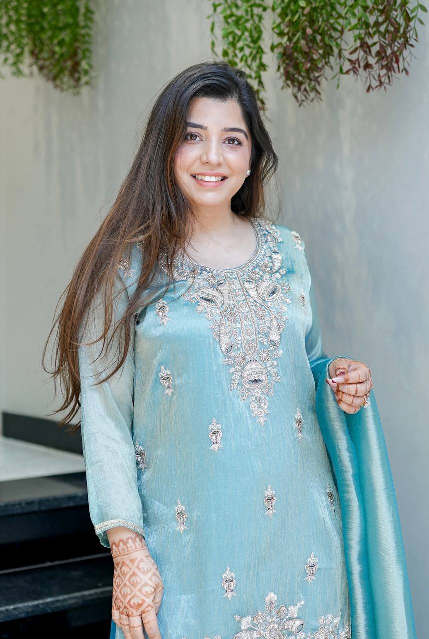 Dolly-SSR Pure Silky Silk Kurti Plazzo set - Image 5