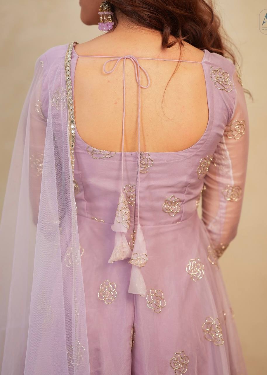 Esha-TD Soft Orgenza Bids Anarkali suit - Image 6