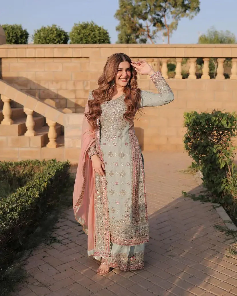 FAUX GEORGETTE KURTA SET - Jaipur Blossom - Image 3
