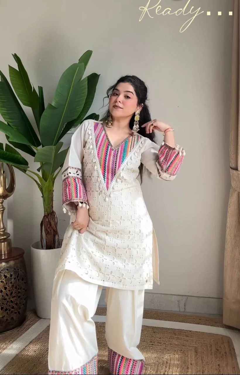 Hani-SR Pure Khadi Cottan Designer Co-ord Set - Image 4