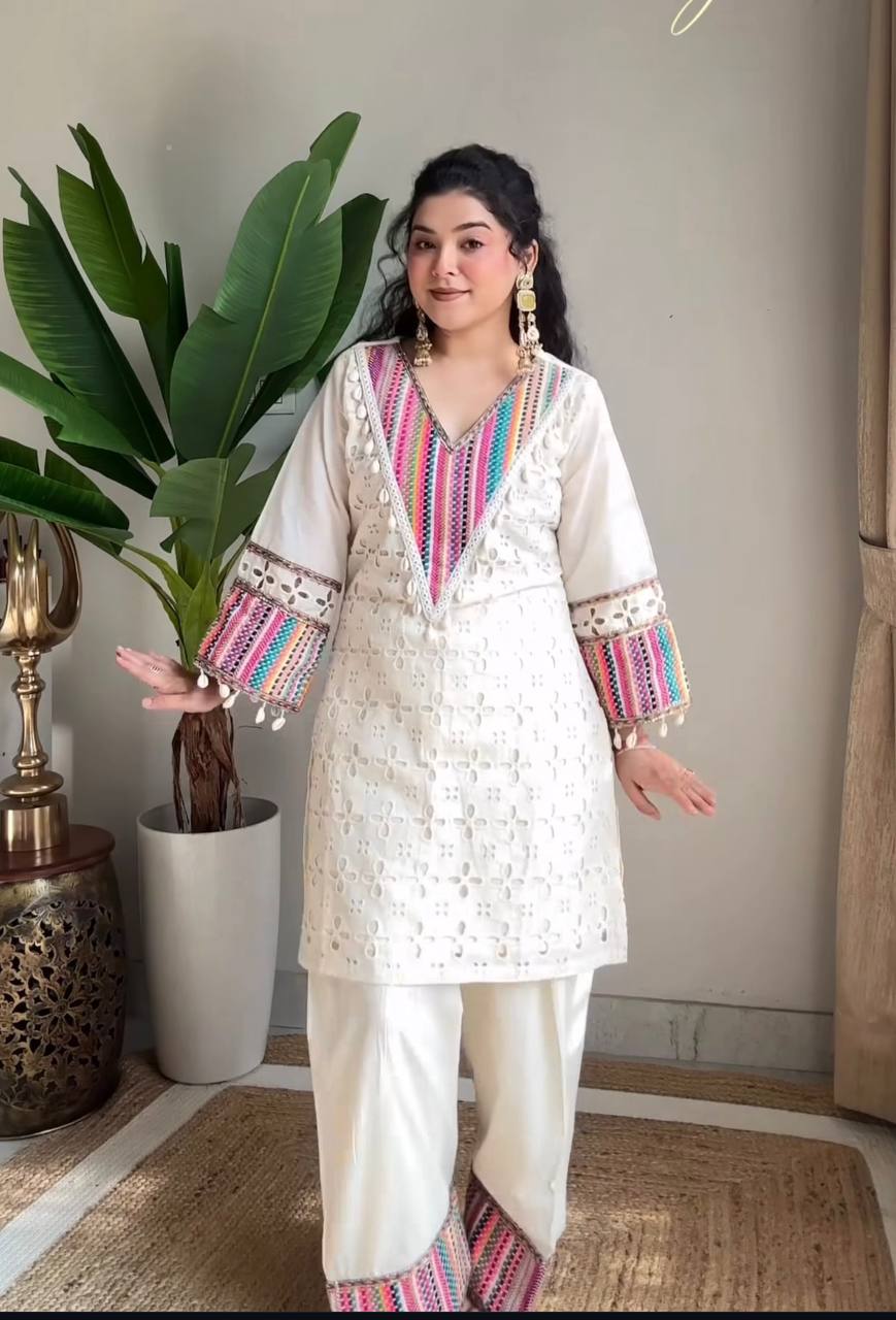 Hani-SR Pure Khadi Cottan Designer Co-ord Set - Image 7