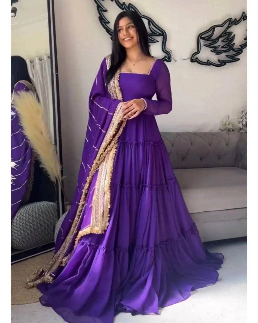 Kanak-KD Faux Georgette Anarkali Set