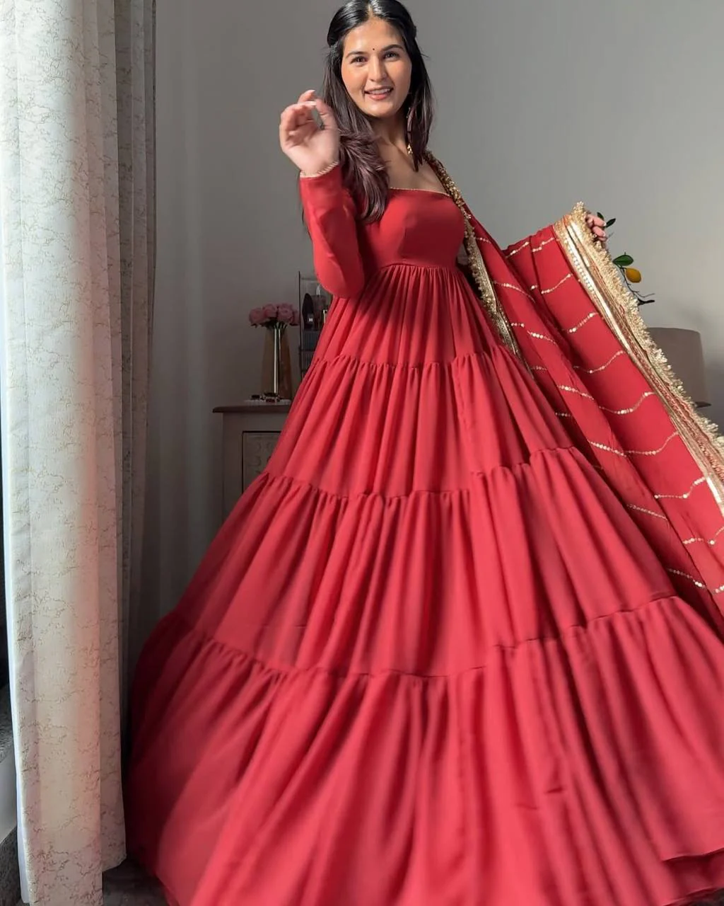 Kanak-KD Faux Georgette Anarkali Set - Image 2