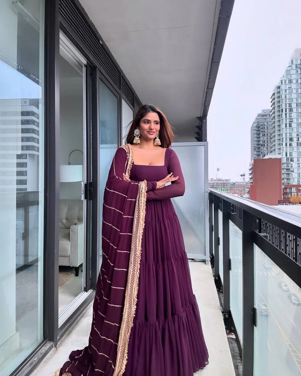 Kanak-KD Faux Georgette Anarkali Set - Image 3