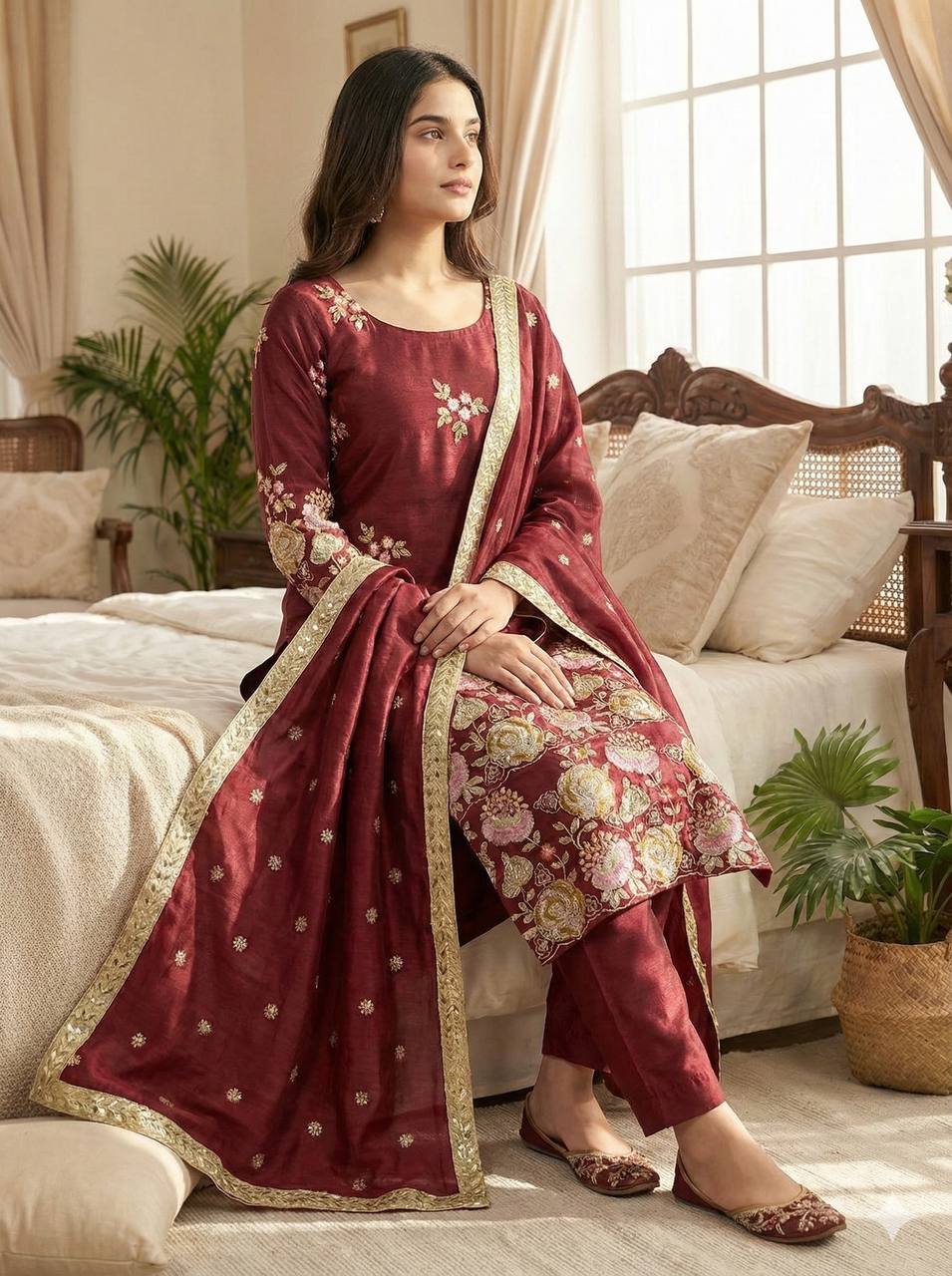 Kaveri-NSR  In Pure Heavy Organza poly silk Plazzo set - Image 6