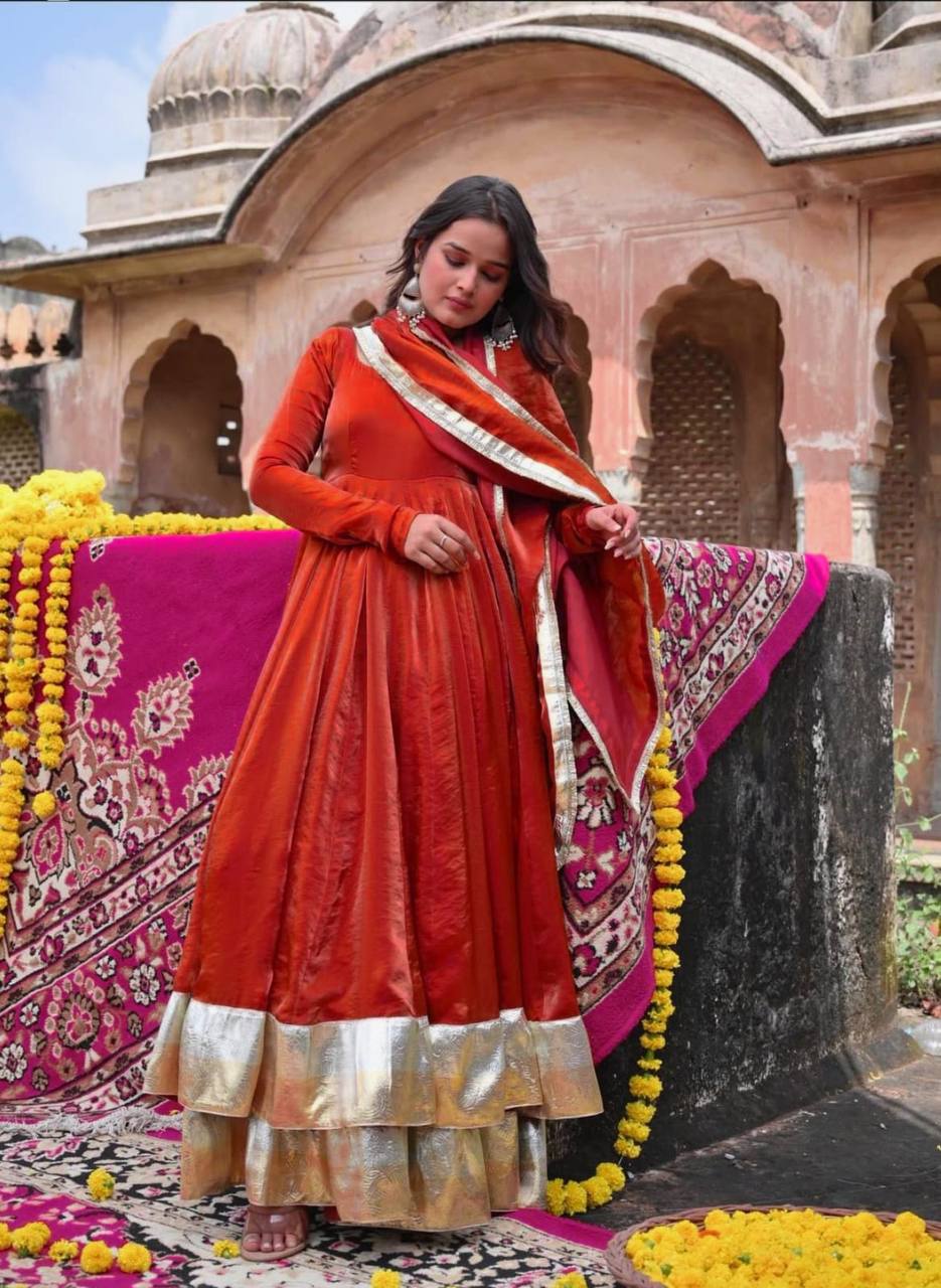 Krushi-MD Heavy Fendy Silk Anarkali suit - Image 3