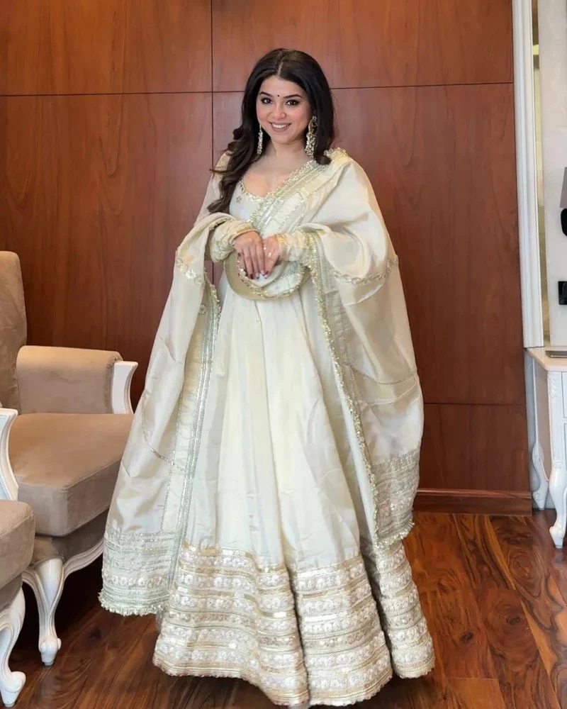 Malini-TD Pure Vichitra Silk Premium Anarkali Suit Set - Image 2