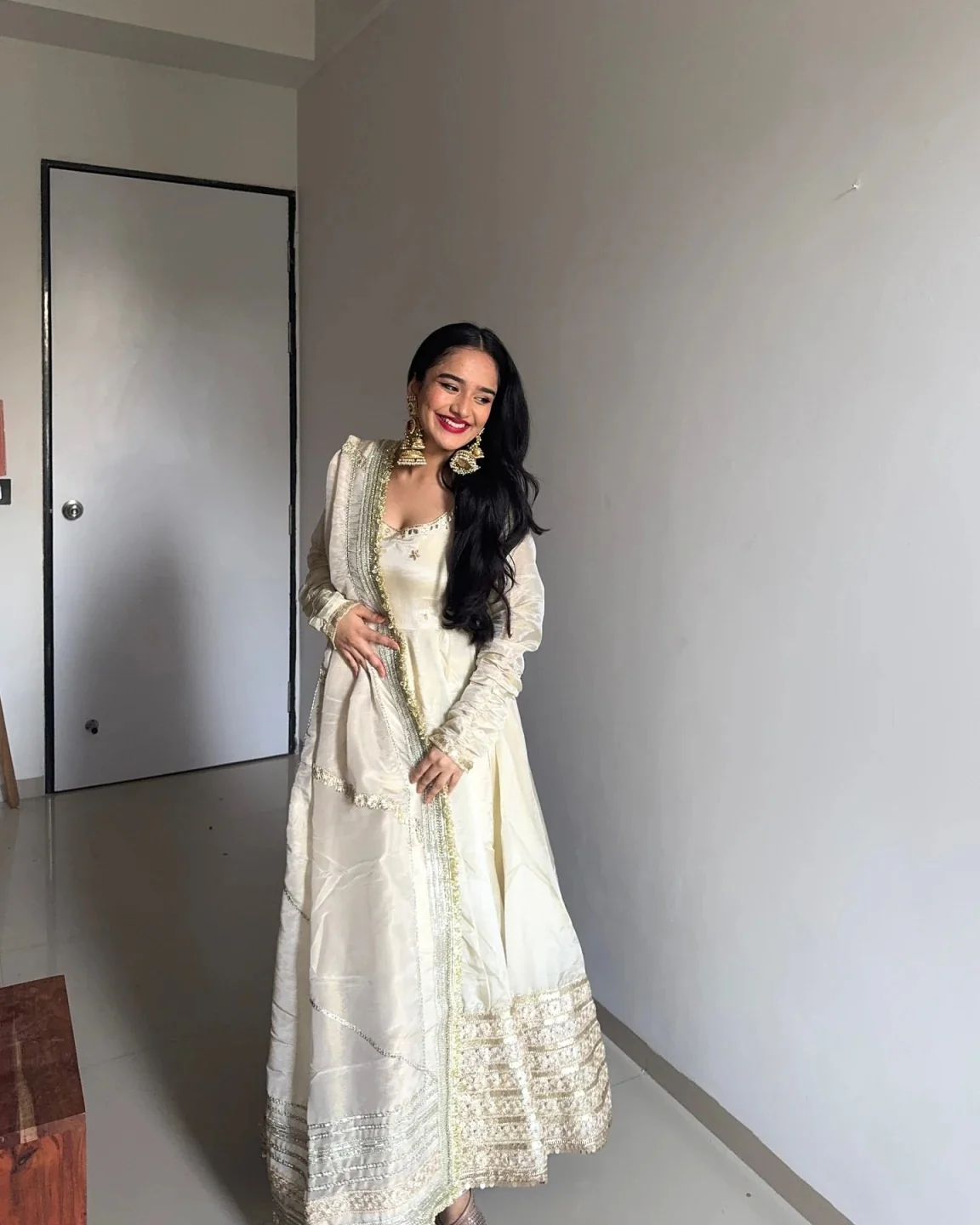 Malini-TD Pure Vichitra Silk Premium Anarkali Suit Set - Image 6