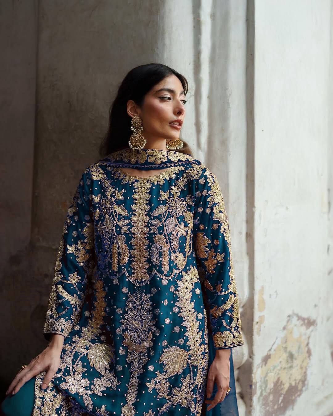 Pallavi-ZF Faux Georgette Top Bottom with Dupatta set - Image 6