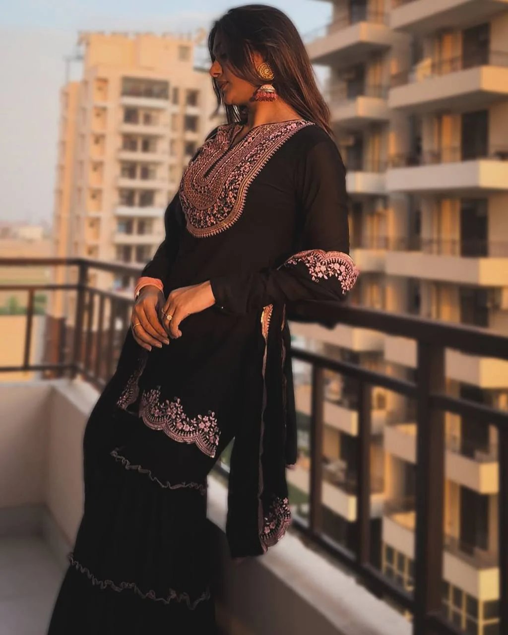 Payal-KD Faux Georgette Classy Tones Sharara Set - Image 4