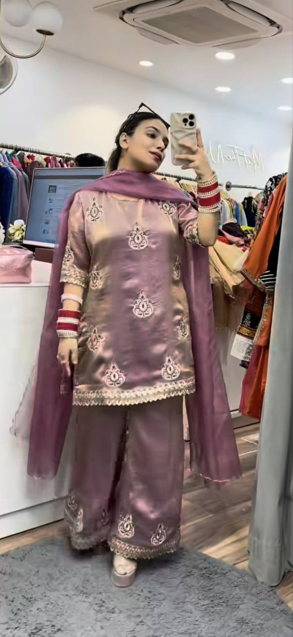 Mukti-MD- Fendy Silk Party Wear Outfit with Heavy 5mm Sequin Embroidery Finish - Image 5