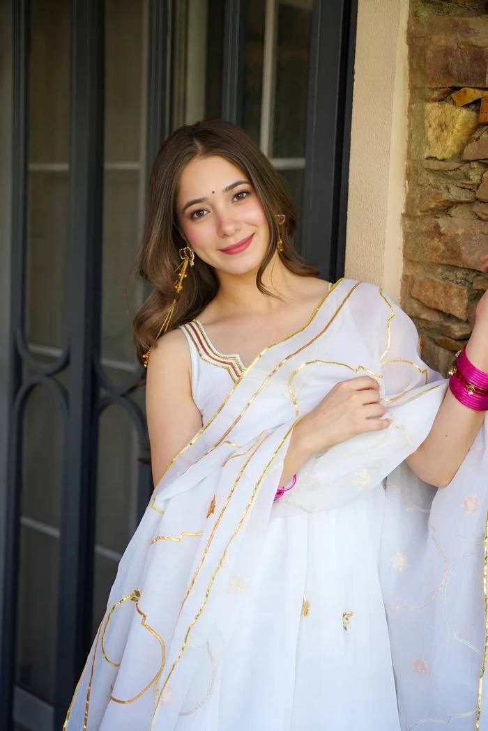 Sakshi-TD Lightweight Faux Georgette With Ribbon embroidery Anarkali - Image 2