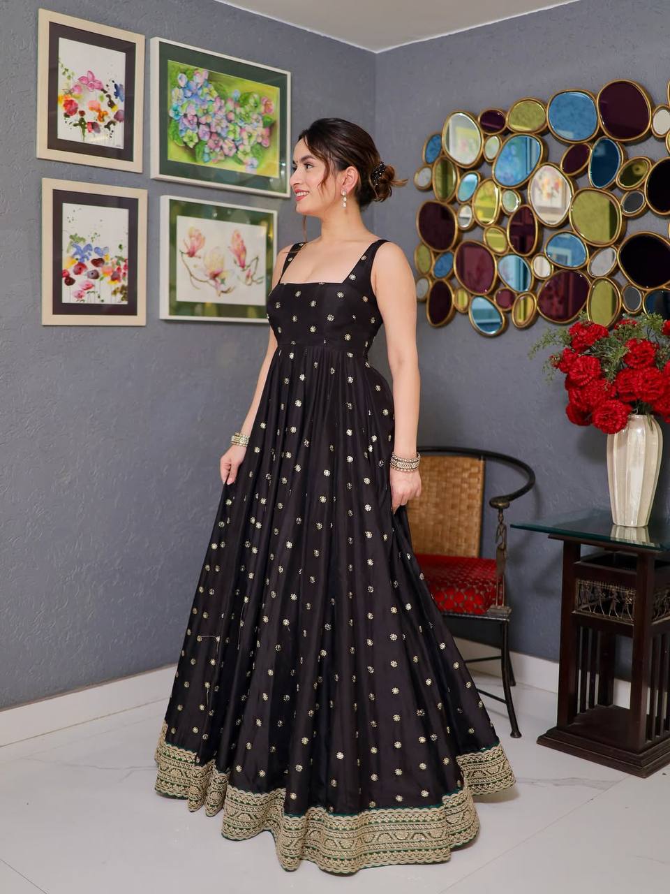 Shanti-TD Silk luxurious Designer Anarkali Suit Set - Image 5