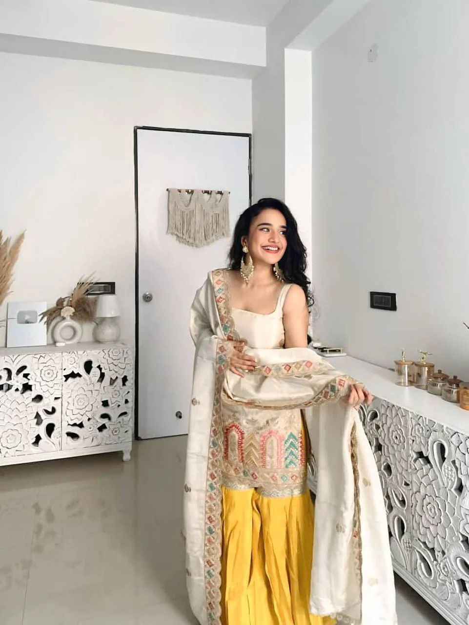 Yashika-KD Heavy Chinnon Silk Sharara Set