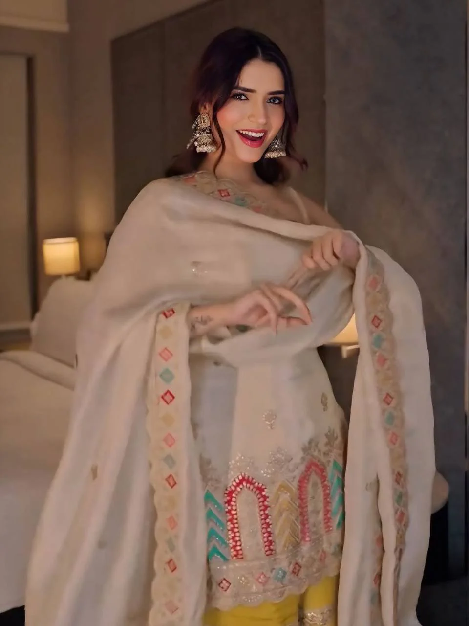 Yashika-KD Heavy Chinnon Silk Sharara Set - Image 3